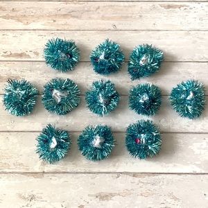 Bun Covers Shiny Blue Dance Troupe Costume Hair Scrunchie 11pc Kids Adults OS